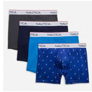 Nautica Mens Stretch Performance Boxer Briefs, 4-Pack