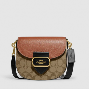 Coach Outlet Morgan Saddle Bag In Colorblock Signature Canvas