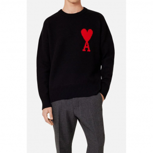 AMI Paris Logo wool knit sweater