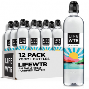 LIFEWTR Premium Purified Water, pH Balanced with Electrolytes, 700 mL (Pack of 12) @ Amazon