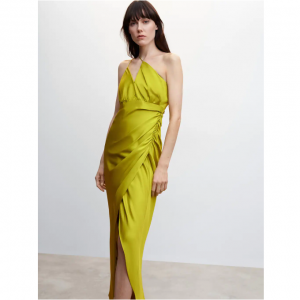 MANGO Asymmetrical satin dress