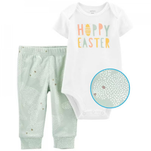 婴儿复活节连衣服长裤套装