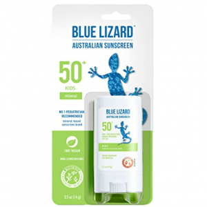 BLUE LIZARD Mineral Sunscreen Stick with Zinc Oxide SPF 50+ Water Resistant Kids, Unscented, 5 Oz