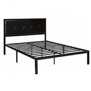Zinus Cherie Faux Leather Classic Platform Bed Frame with Steel Support Slats, Queen @ Amazon
