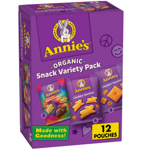 Annie's Organic Variety Pack, Cheddar Bunnies, Bunny Grahams, Cheddar Squares, 12 Pouches @ Amazon