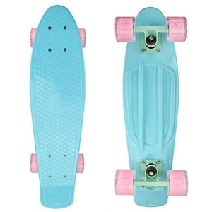 Cruiser Skateboard for kids with LED Light Up Wheels Cool Completed Skate Board 22 inch @ Amazon