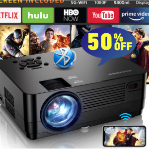 $254 off ROCONIA 5G WiFi Bluetooth Native 1080P Projector, 9800LM Full HD Movie Projector @Walmart