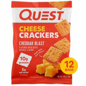 Quest Nutrition Cheese Crackers, Cheddar Blast, 12 Count (1.06 oz bags) @ Amazon