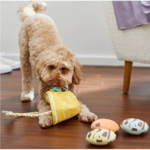 星球大战复活节篮子捉迷藏拼图毛绒吱吱作响的狗玩具，中号