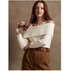 44% Off Ribbed Off-Shoulder Sweater @ Banana Republic Factory