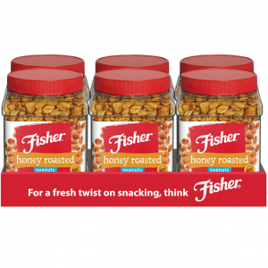 Fisher Snack Honey Roasted Peanuts, 36 Ounces (Pack of 6), Made with Real Honey @ Amazon