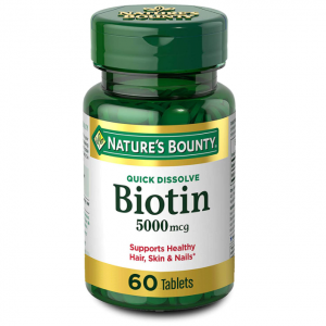 Biotin by Nature's Bounty, Vitamin Supplement, 5000 mcg, 60 Quick Dissolve Tablets @ Amazon