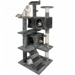 53" Sturdy Cat Tree Tower Activity Center Large Playing House Condo Rest Cat @ eBay US