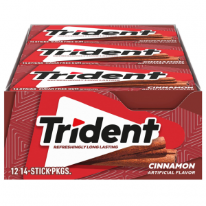 Trident Cinnamon Sugar Free Gum, 14 Count (Pack of 12) (168 Total Pieces) @ Amazon