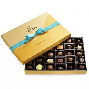 Godiva  蓝丝带金色礼盒什锦巧克力盒 36颗