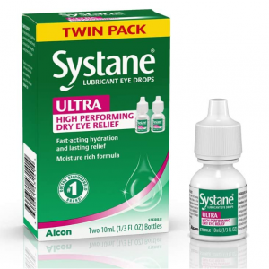 Systane Ultra Lubricant Eye Drops, Artificial Tears for Dry Eye, Twin Pack, 10-mL Each @ Amazon