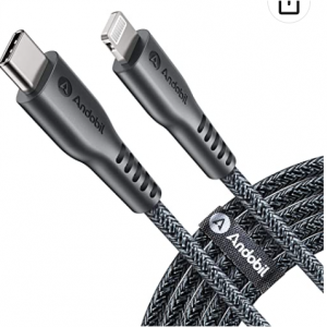 $17.60 off Andobil [Military-Grade] Nylon USB C to Lightning Cable 6FT @Amazon