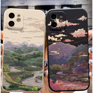 2pcs Landscape Print Phone Case for iPhone 14 Pro Max for $2.10 @Shein