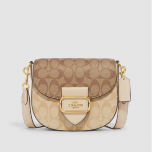 Coach Outlet Morgan Saddle Bag In Blocked Signature Canvas @ Shop Premium Outlets