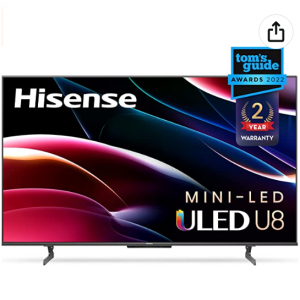 36% off Hisense U8H QLED Series Quantum 4K ULED Mini-LED 65-Inch Class Google Smart TV @Amazon