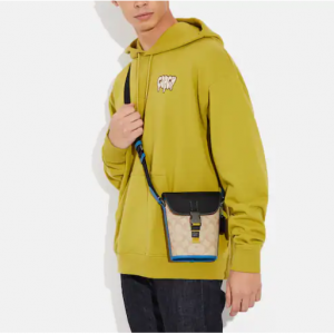 Coach Track Small Flap Crossbody In Colorblock Signature Canvas Sale @ Coach Outlet