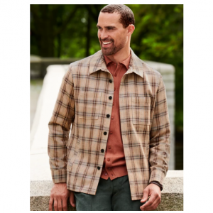 78% Off Wool Blend Plaid Shirt Jacket @ Paul Fredrick 