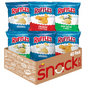 Ruffles Potato Chips Variety Pack, 1 Ounce (Pack of 40) @ Amazon