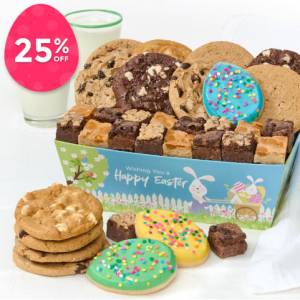 Easter Greetings 曲奇盒 12 块原味曲奇、18 块布朗尼蛋糕、3 块糖霜复活节彩蛋曲奇