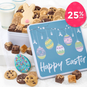复活节彩蛋饼干组合罐装 24 块 Nibblers®饼干、18 块布朗尼饼干、2 块糖霜饼干