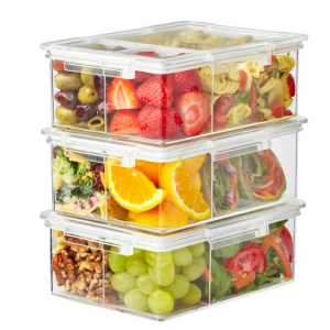 The Home Edit Bento Box Food Storage Container, Pack of 3, Clear Plastic Food Storage @ Walmart