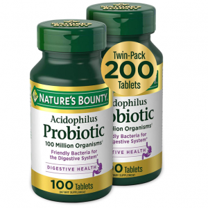 Nature’s Bounty Acidophilus Probiotic, Twin Pack, 200 Tablets @ Amazon
