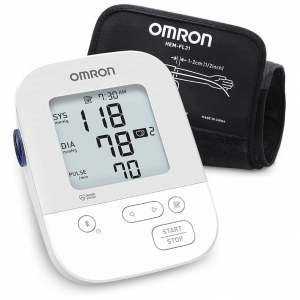 OMRON Silver Blood Pressure Monitor, Upper Arm Cuff, Stores Up To 80 Readings @ Amazon