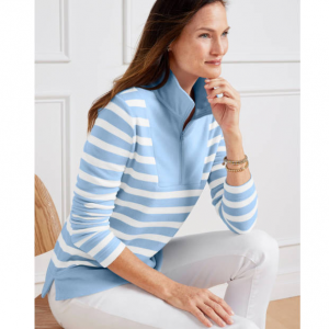 Talbots Half-zip Microfleece 条纹上衣