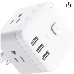 50% off BULL Surge Protector, Wall Plug Outlet Extender with 3 AC Outlets and 3 USB Ports @Amazon