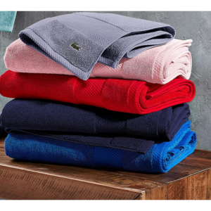 Lacoste 100% 纯棉浴巾 30" x 54" 多色可选 @ Amazon