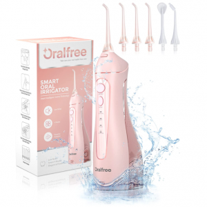 Oralfree 便携式水牙线 附5个替换喷头 嫩粉色 @ Amazon