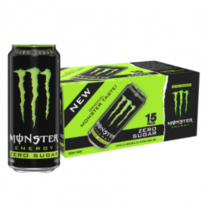 Monster Energy Zero Sugar, Green, Original, Low Calorie Energy Drink, 16 Oz (Pack of 15) @ Amazon