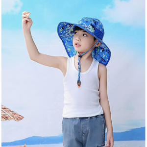 CaySep Kids Sun Hats with Neck Flap UPF 50+ UV Protection Summer Beach Hat for Age 5-13 @ Amazon