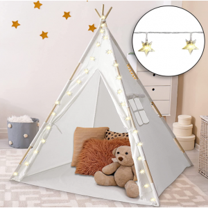 Orian Toys Teepee Tent for Kids, LED Star Lights, Easy Assembly, 59 by 45 Inches, Ages 3+ @ Amazon