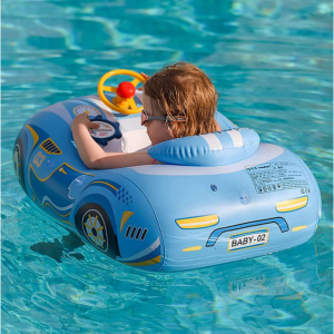 BOffer Baby Pool Float with 3D Car Design, Heavy Duty PVC Baby Swim Float @ Amazon