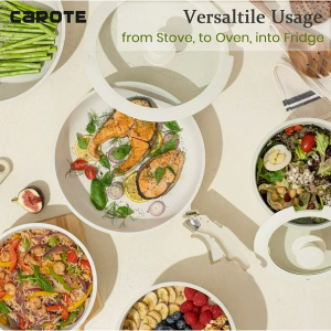 Carote Nonstick Cookware Sets, 11 Pcs Granite Non Stick Pots and Pans Set with Removable Handle