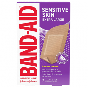 Band-Aid 特大號創口貼 適用於敏感肌膚 7片裝 @ Amazon