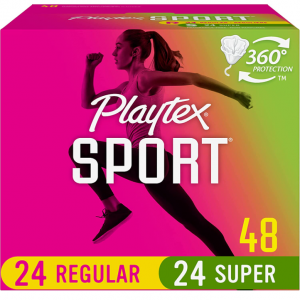 Playtex Sport Tampons, Multipack (24ct Regular/24ct Super Absorbency) - 48ct @ Amazon