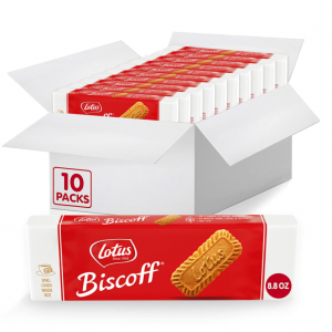 Lotus Biscoff, Caramelized Biscuit Cookies, non GMO + Vegan - 8.8 Oz (Pack of 10) @ Amazon