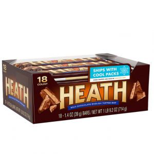 HEATH Milk Chocolate English Toffee Full Size, Bulk Candy Bars, 1.4 oz (18 Count) @ Amazon