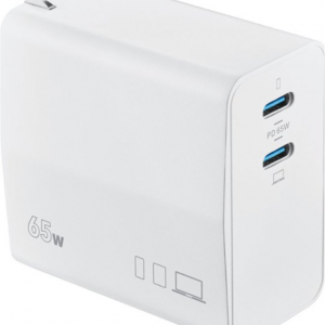 $22 off Front Zoom. Insignia™ - 65W Dual Port USB-C Compact Wall Charger for MacBook Pro