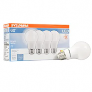 史低價：SYLVANIA LED 照明燈泡4隻 8.5瓦 相當於普通60瓦 @ Amazon