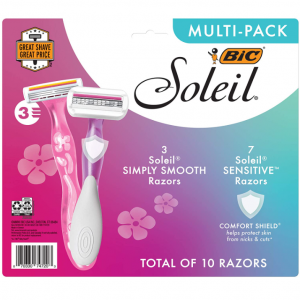 BIC Soleil Simply Smooth Women's Disposable Razors, 3 Blades, 10-Count @ Amazon