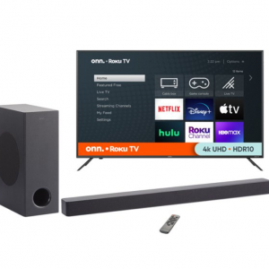 Walmart - Onn. 50" 4K Roku 智能电视 + onn. 3.1声道 37"条形音箱带低音炮，直降$49 