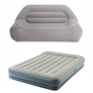 nju 12"充气床垫+充气沙发 @ Walmart，Queen尺寸，内置充气泵